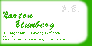 marton blumberg business card